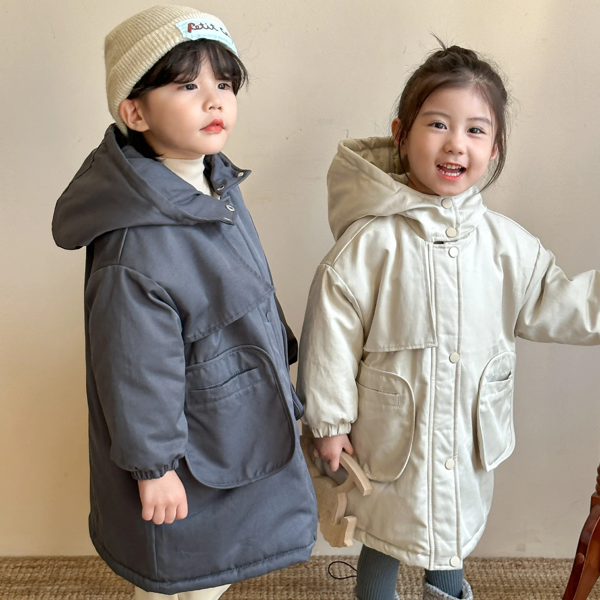 Children's Cotton Jacket Thickened Medium To Long Men's Clothing Winter Warm Girls' Cotton Jacket 2024 New Baby Outer