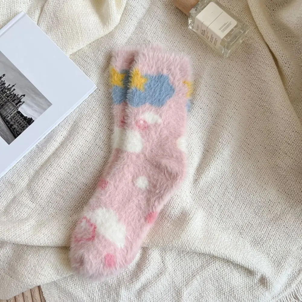 5Pairs Fashion Cartoon Nertsen Bont Sokken Zachte Zoete Pluche Sokken Stapel Grappige Dikker Warme Sokken Vrouwen