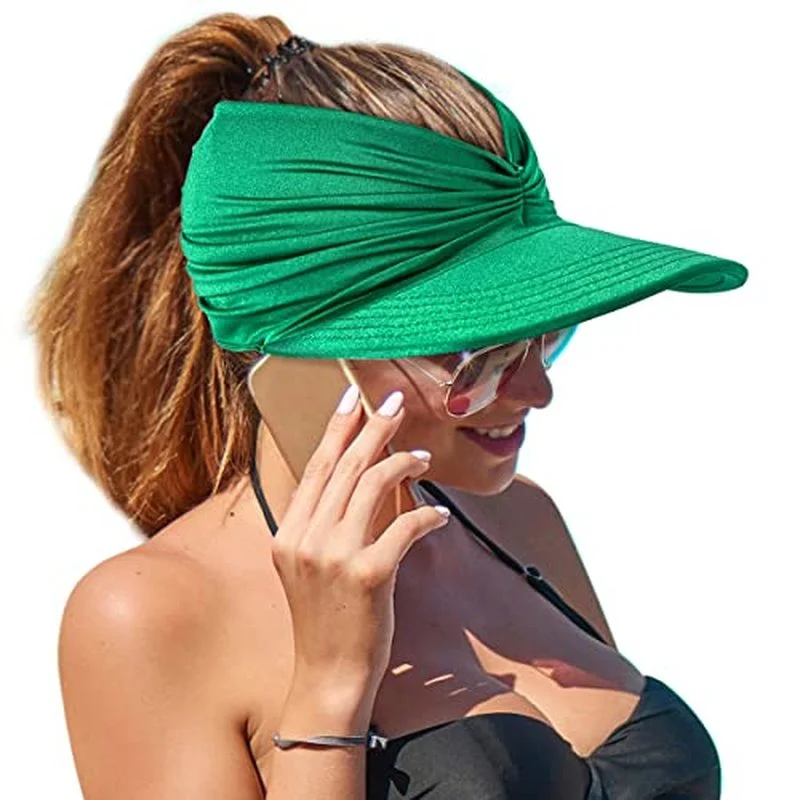 Women Wide Brim Sunhat Summer Outdoor Sun Hat Open Top Cap Female Sun Protection Visor Hat Beach Travel Seaside Hollow Caps