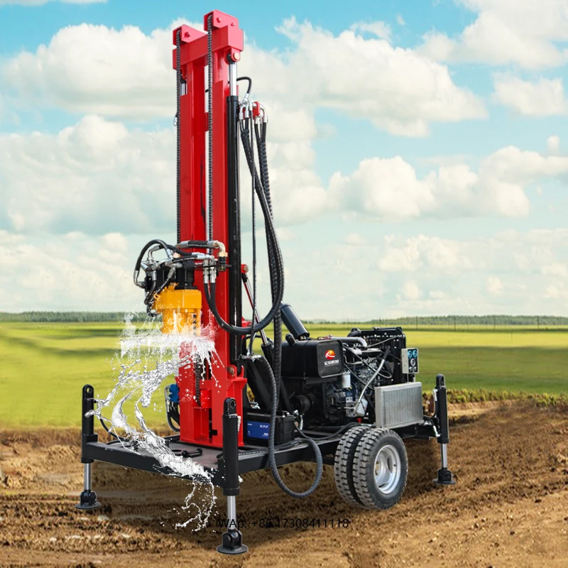 Rig Pengeboran Batu Multifungsi untuk Sumur Air, Penggerak Empat Roda, Rig Pengeboran Sumur Air Besar