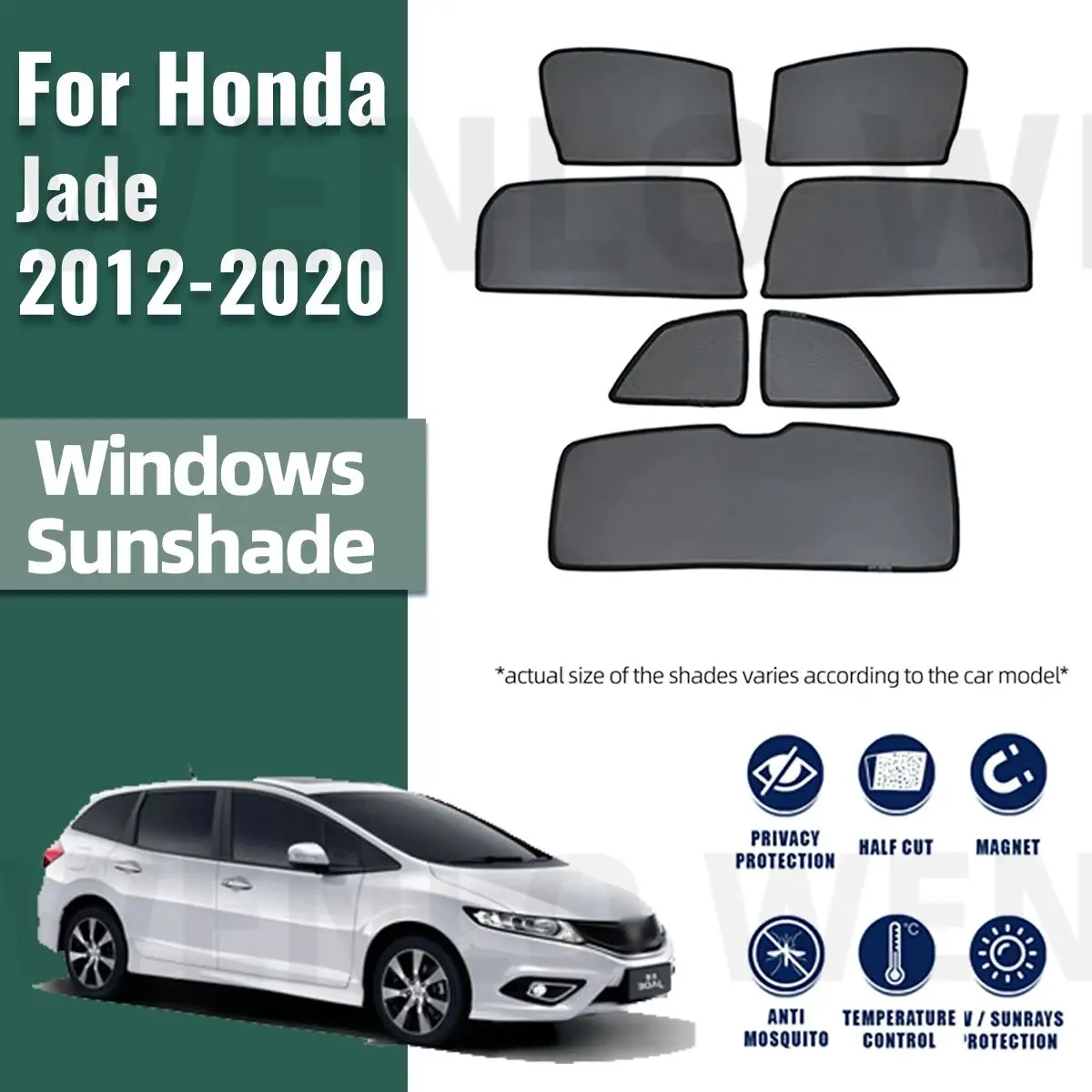 

For Honda Jade 2012-2021 Magnetic Sun Shade Car Sun Visor Front Windshield Curtains Summer Window Sunshade Auto Accesorries