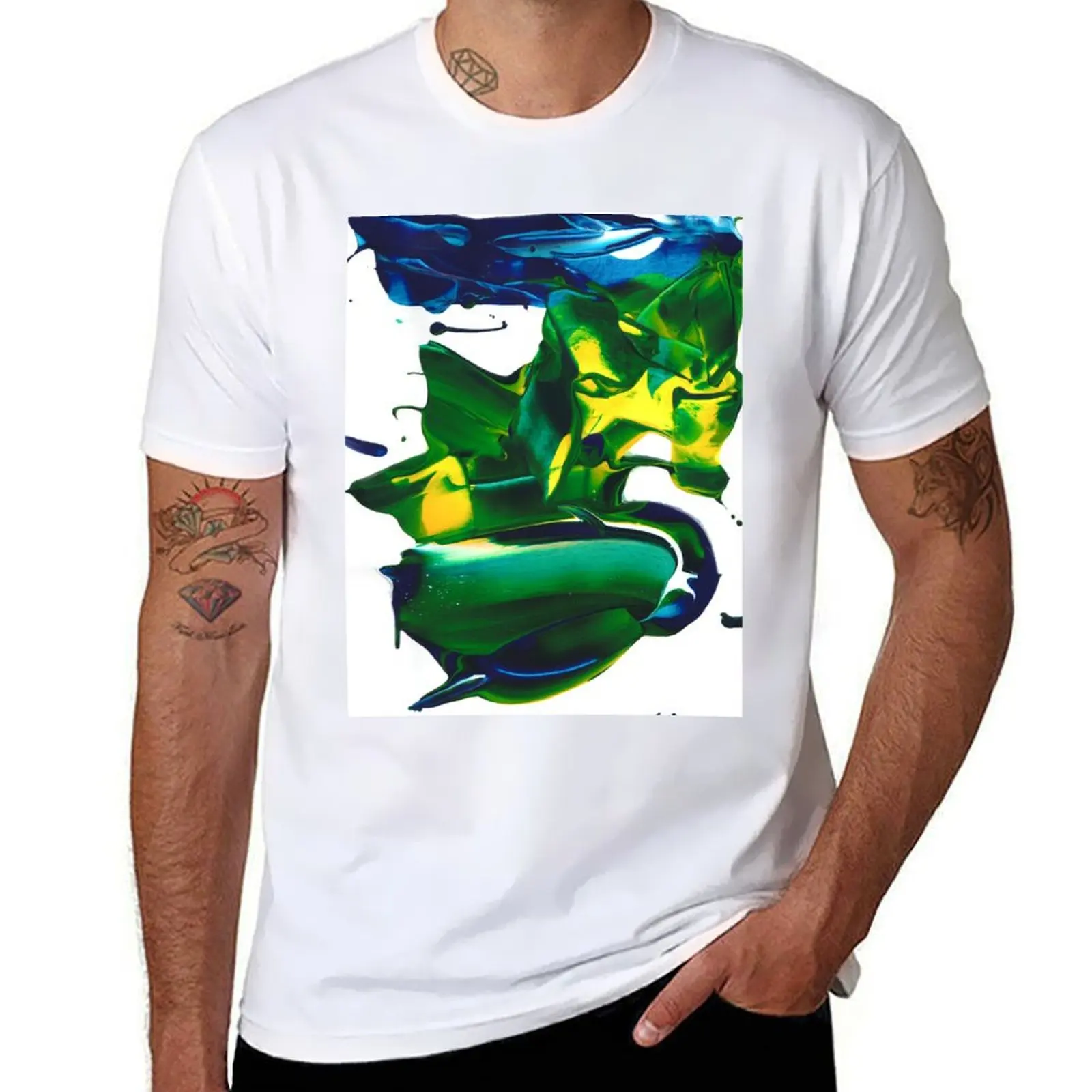

trees on shore 1, 2024 palletknife series T-Shirt Funny t-shirt blue lock tee shirts for men