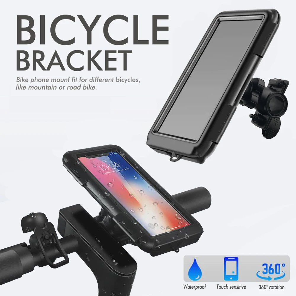 Novo suporte de telefone para motocicleta, rotação de 360 graus, braçadeira para celular, montagem de smartphone, scooter, clipe de telefone para 4 -7,4 polegadas