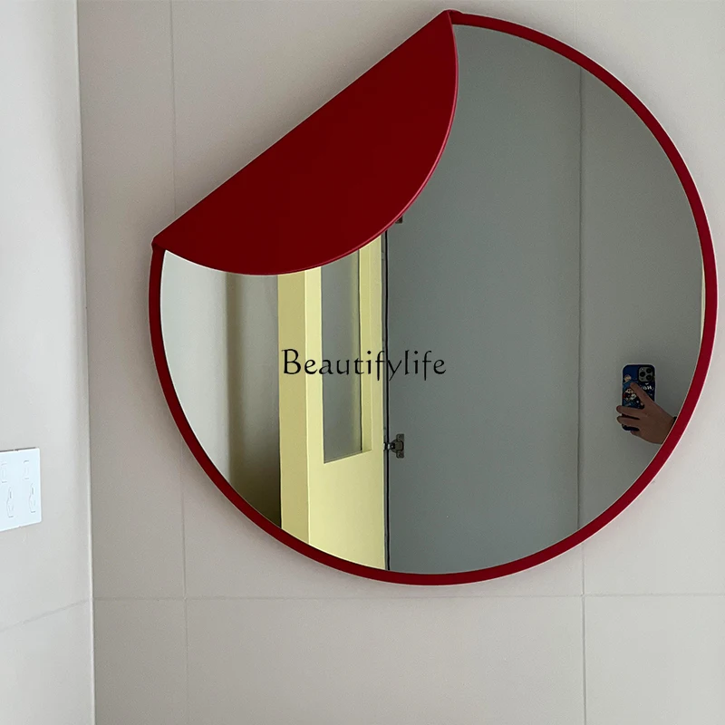 

Nordic high-end smart bathroom mirror light luxury irregular makeup mirror ins style