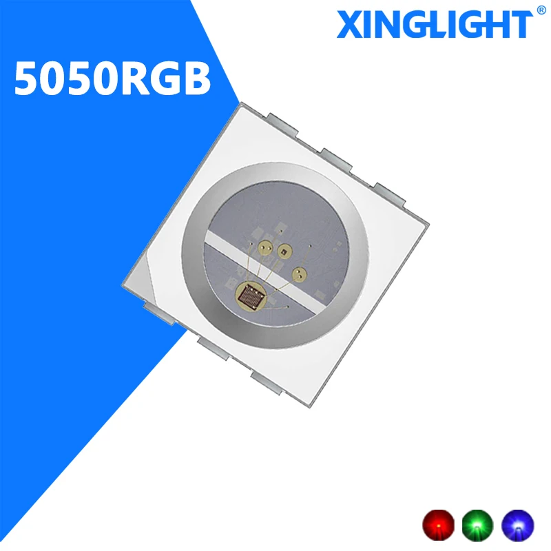 XINGLIGHT 10pcs Built in IC LED 5050 quick slow flash XL-5050RGBC-KS/MS light-emitting diode red green blue