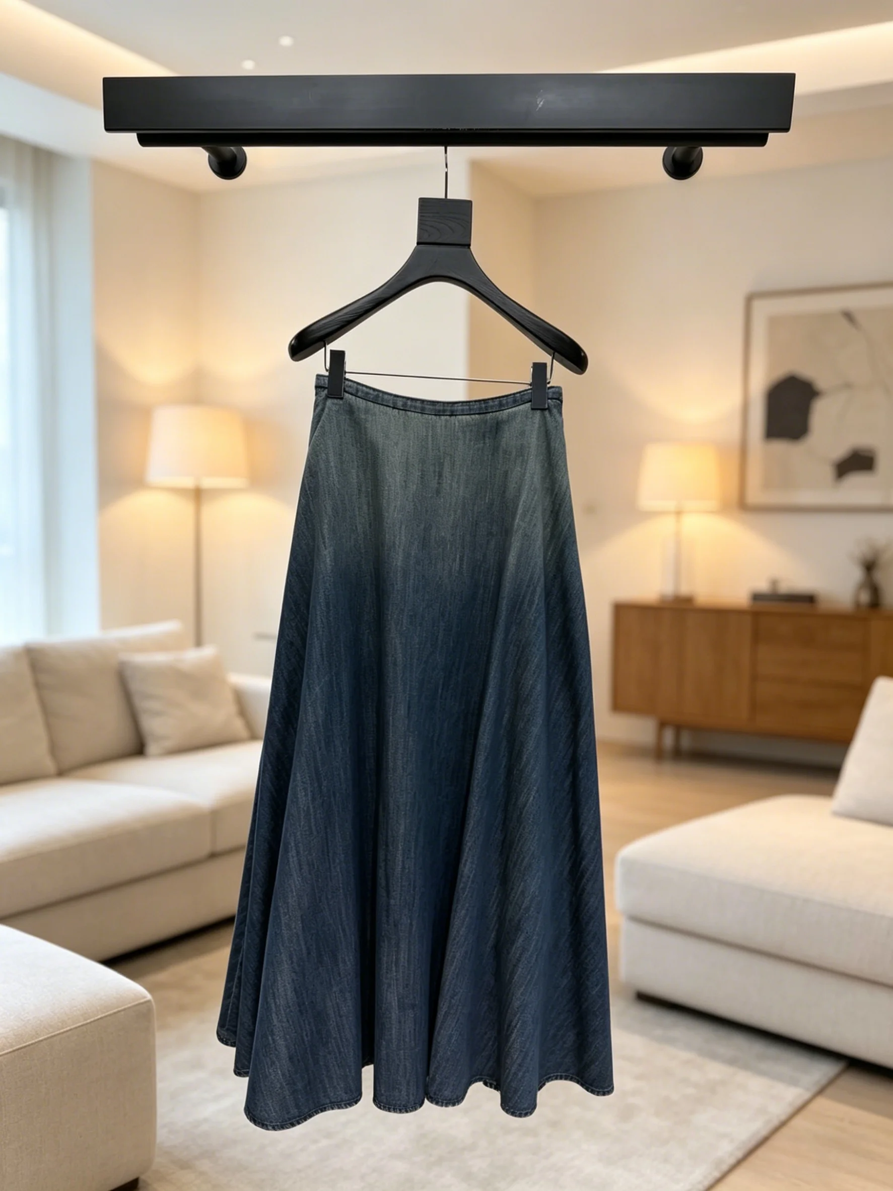 

Fashion Lady Skirt Cotton High Quality Temperament Cowboy overskirt