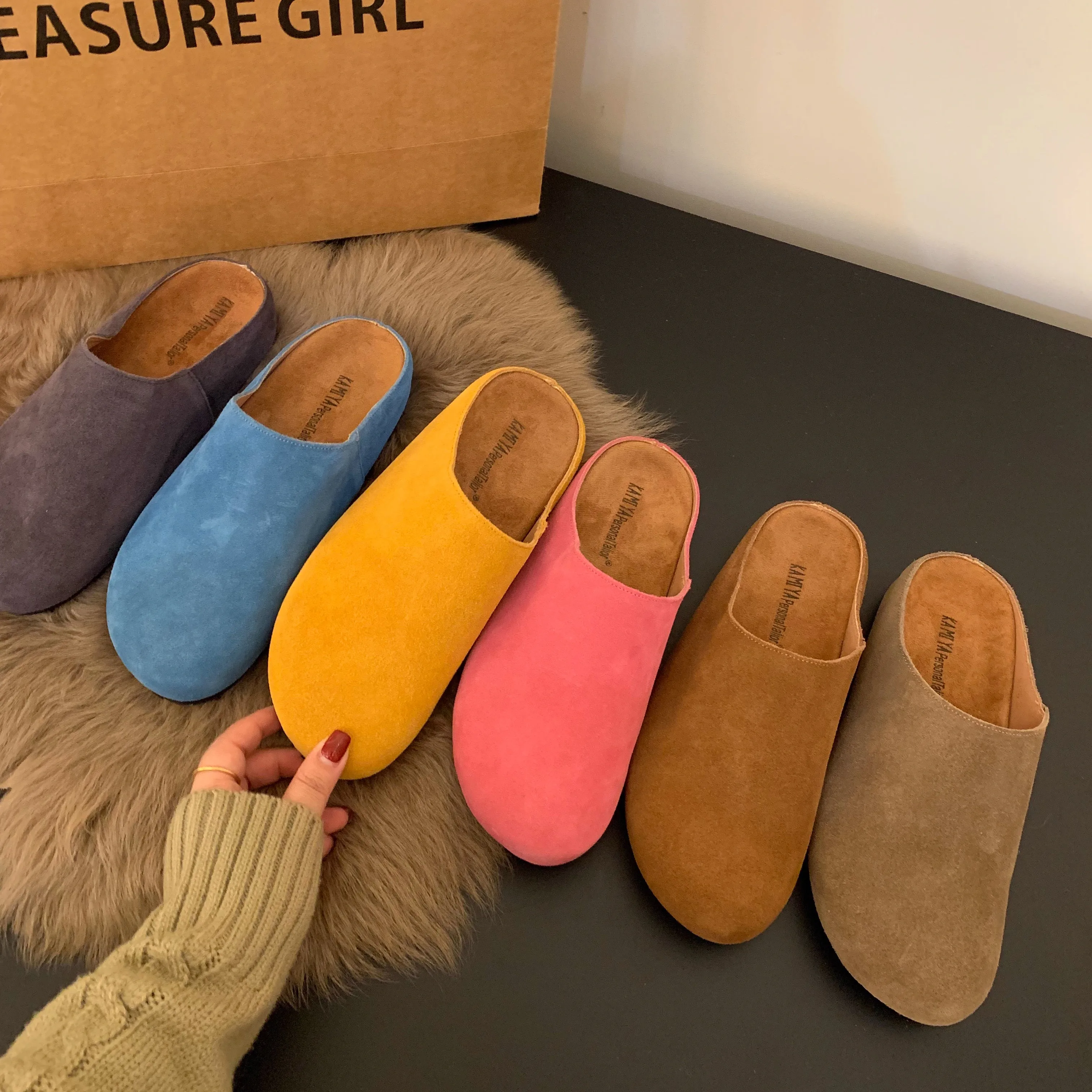 

Increased Internal Female Shoes Rubber Slippers Slides Loafers Cover Toe 2024 Cover Toe Rubber Slippers Female Shoes Slides Incr