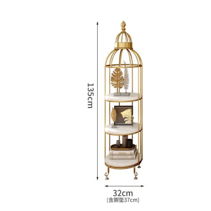 Nordic modern fashion birdcage flower rack living room rack multi-layer storage cosmetics shop window display bookshelf vitrina