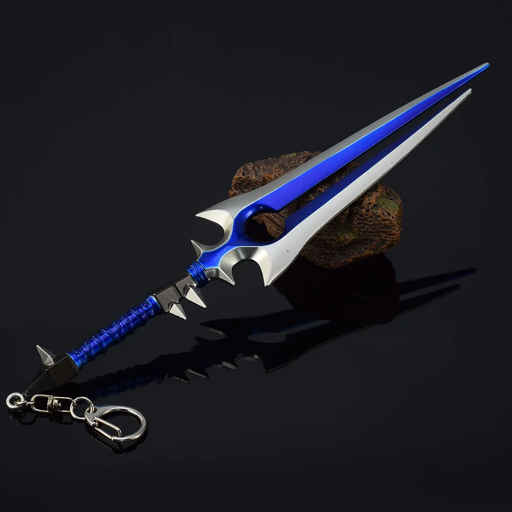 

22cm Thunderbolt Windrunners Blesseds Sword Keychain WOW Game Peripherals Metal Weapons Miniatures Ornament Decoration Crafts