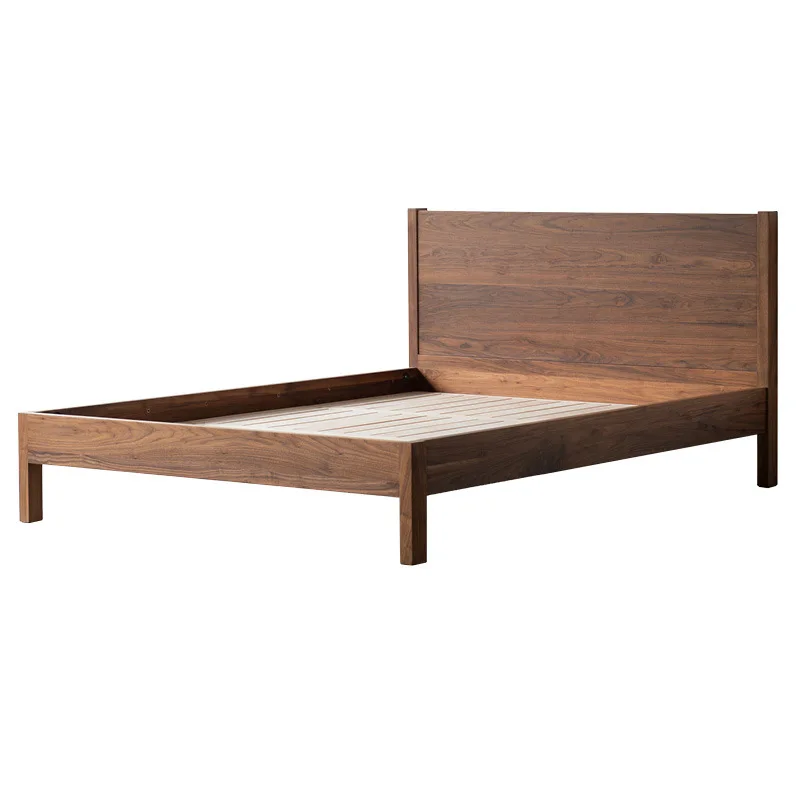 All solid wood bed Nordic simple Japanese master bedroom 1.8 double bed modern wedding bed