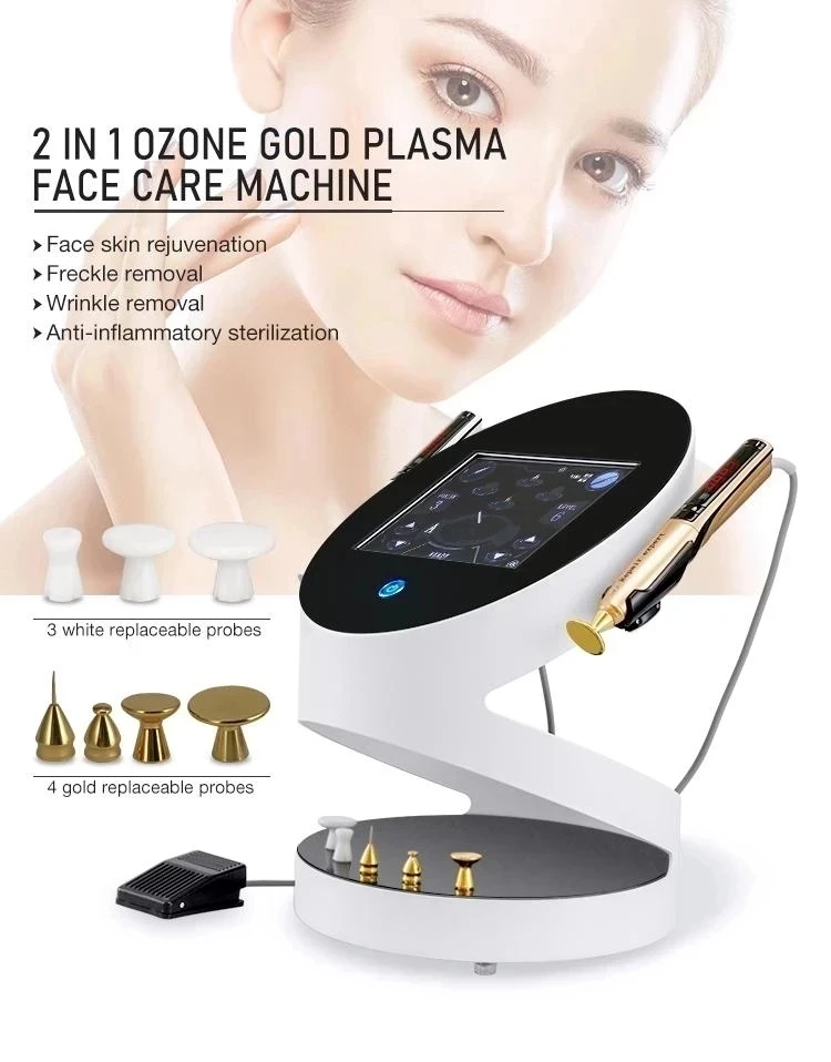 Latest 2-in-1 Plasma Facial Skin Regeneration Device Gold Plasma Face Acne Removal Lifting Machine For Beauty Salon Use