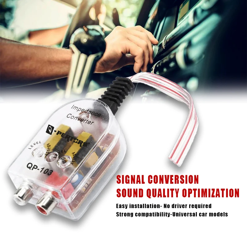 Auto Part Car Stereo RCA Speaker Wire High To Low Subwoofer Level Line Control Output Impedance Converter Adapter Wire