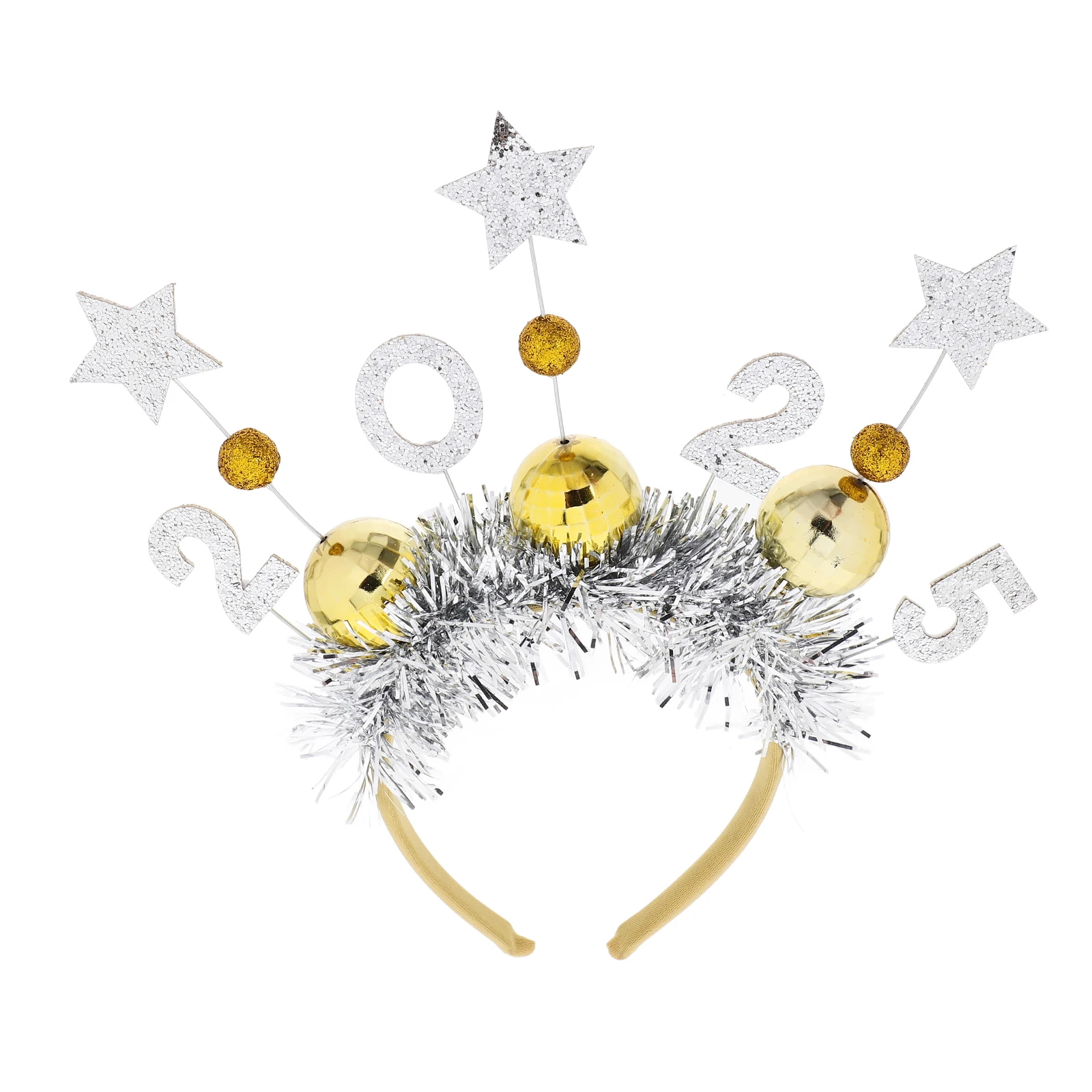 

New Year Headb Golden Cloth Women Party Accessories 2025 Hair Elastic Design Photo Props Holiday Events Stage Performances
