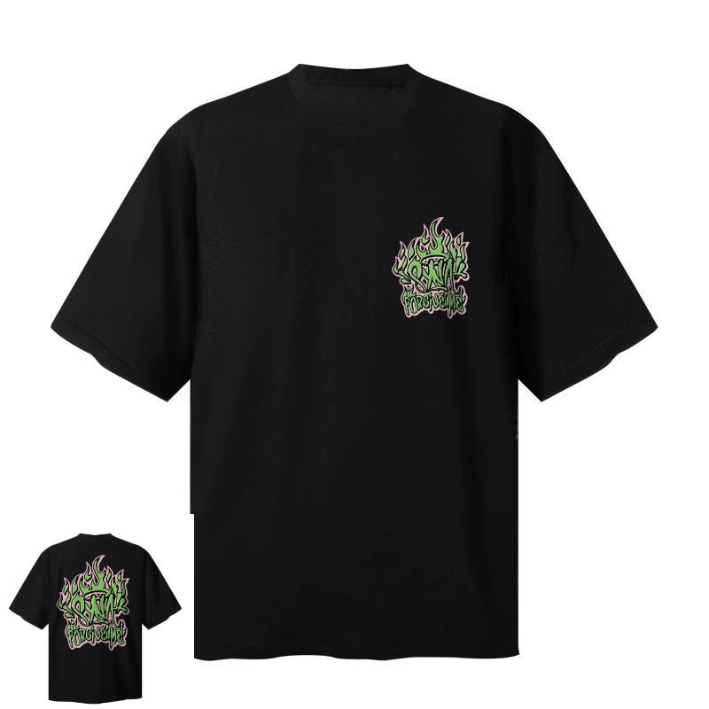 

Европейская и американская футболка с короткими рукавами и принтом в стиле хип-хоп, мужская и женская модная брендовая футболка с половиной рукавов для пар, свободная футболка