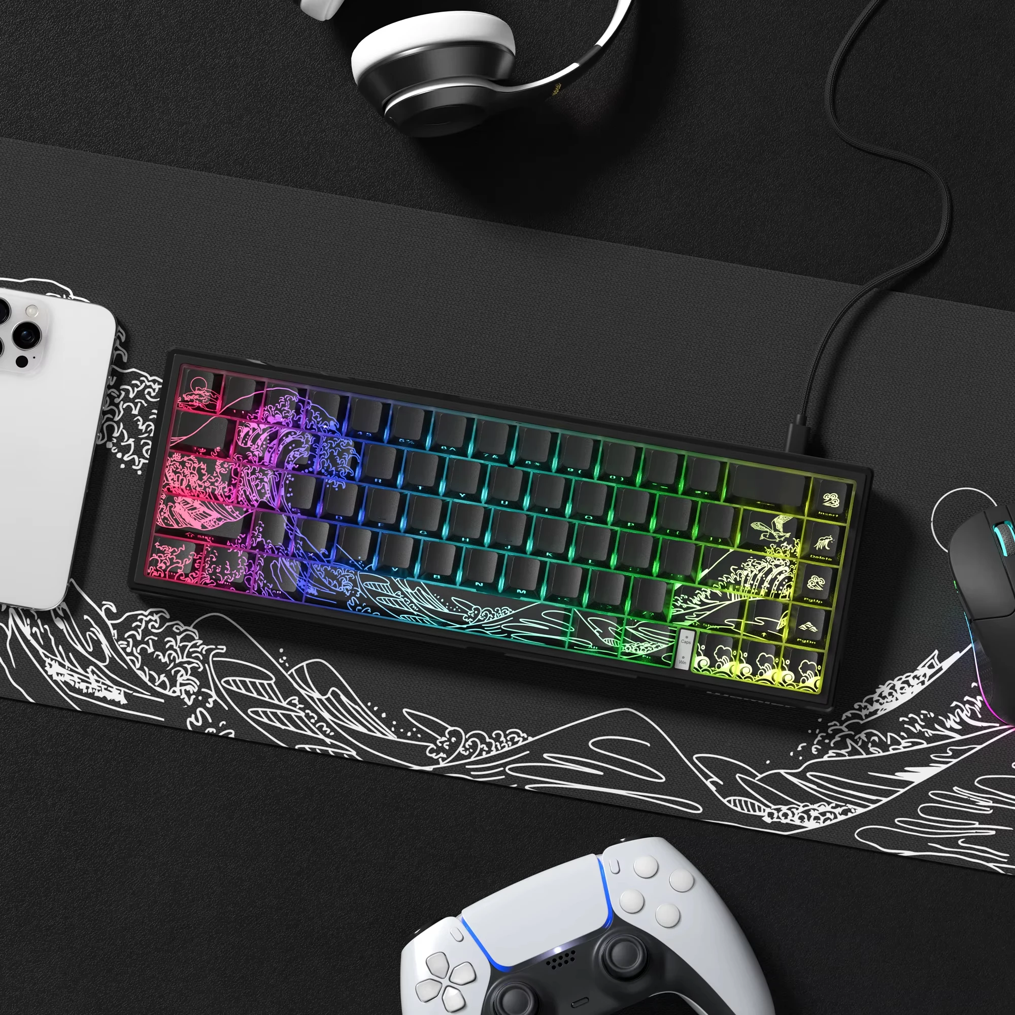 Womier M68 HE V2 Black Coral Sea Web Drive Rapid Trigger Rgb Mechanical Keyboard Magnetic Switches Wired Keyboards for Mac Win