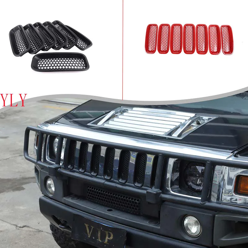 

Для Hummer H2 2003-2009 ABS черный красный Стайлинг автомобиля передняя центральная решетка защита от насекомых сетка автомобильные аксессуары для внешней защиты 7 шт.