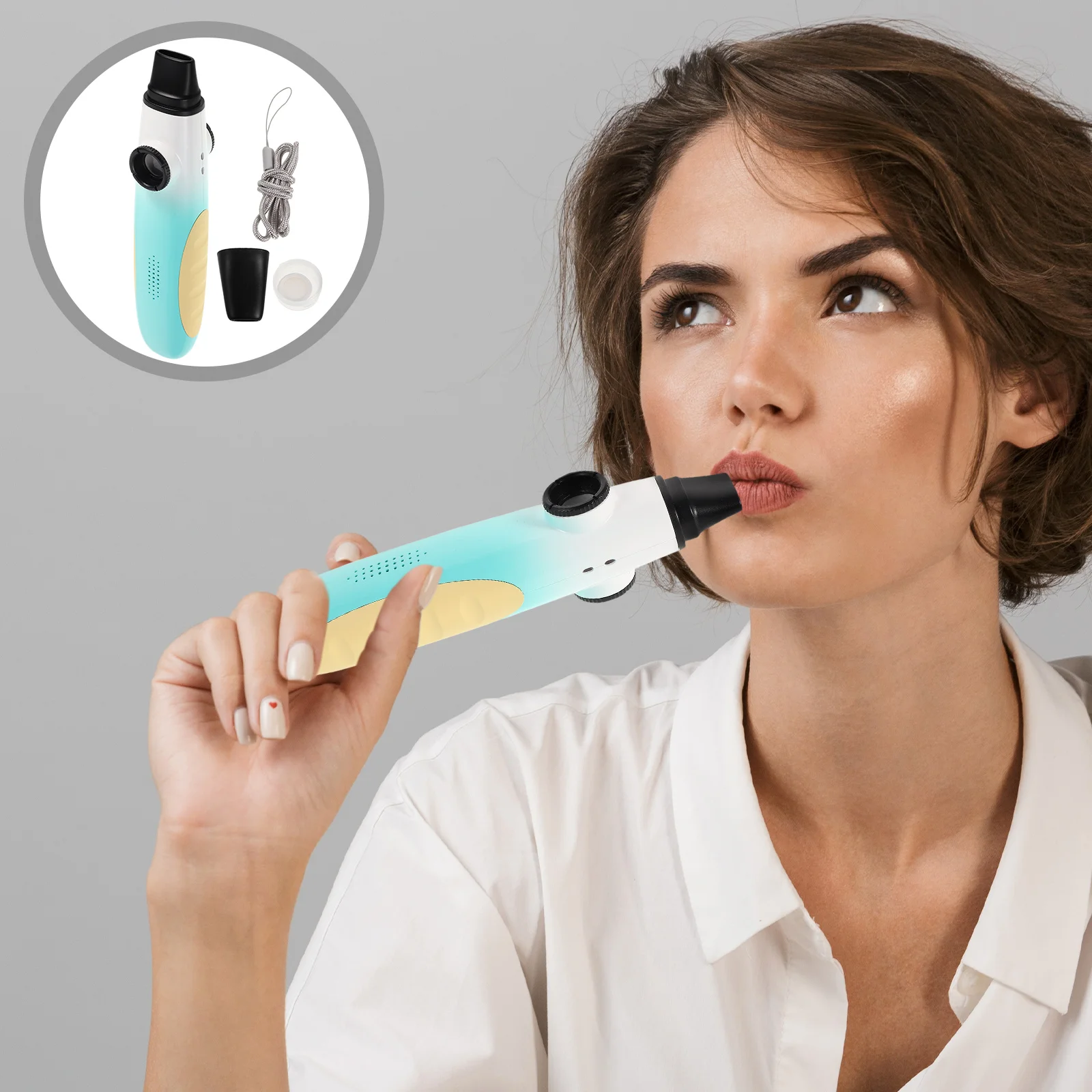 Instrumento musical Kazoo degradado, verde y blanco, recuerdos de fiesta de viento, mochilero, eventos, adultos y niños, plástico