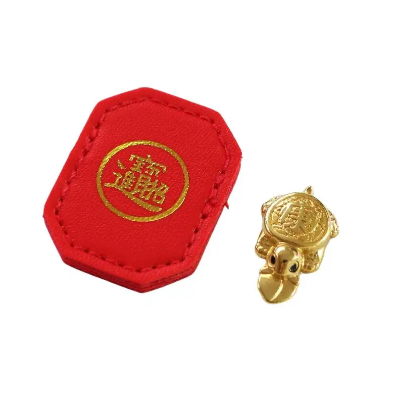 For Longevity Protection & Financial Stability Fengshui Lucky Turtle Wallet Charm Money-biting Turtle Ornaments Decor