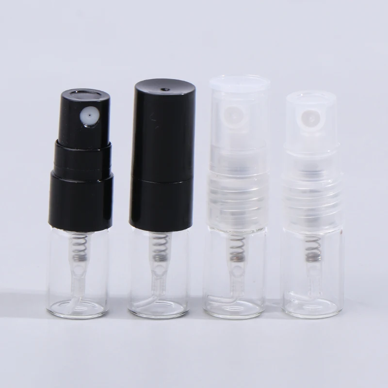 5pcs High Quality 1ML Portable Glass Perfume Spray Refillable Bottle Direct Pumping Sample Dispenser Fine Spray Press