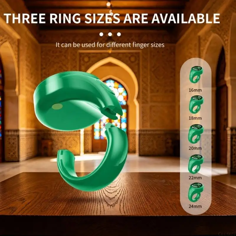 B03F Color Display Prayer Counter with Adjustable Finger Fit, Mobile App Support and Daily Prayer Count Review at Hand