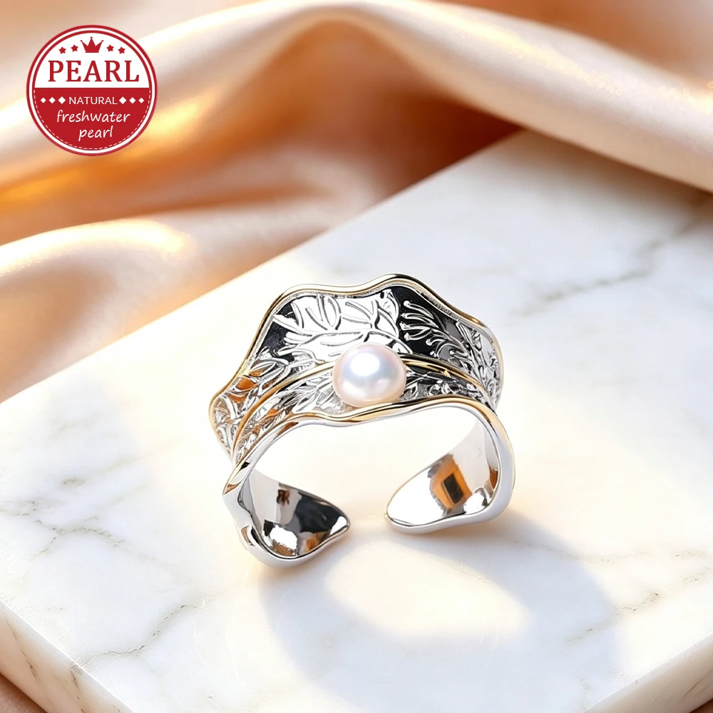FENASY 925 Sterling Silver Ring Natural Freshwater Pearl Rings For Women Custom Female Ring Fine Jewelry Birthday Gift Wholesale