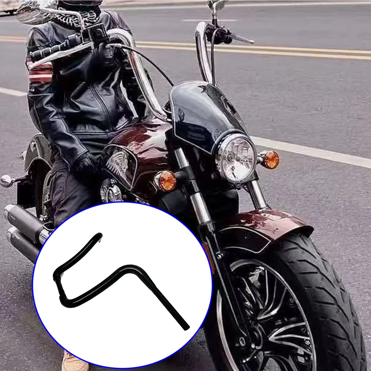 

Для мотоцикла Indian Scouts Bobber 2025 1,5 дюйма, руль на заказ, руль с подъемом 12 "/14"/16 дюймов