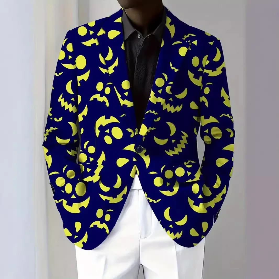 

2025 Men's Autumn, Fashion Printed Casual blazer
