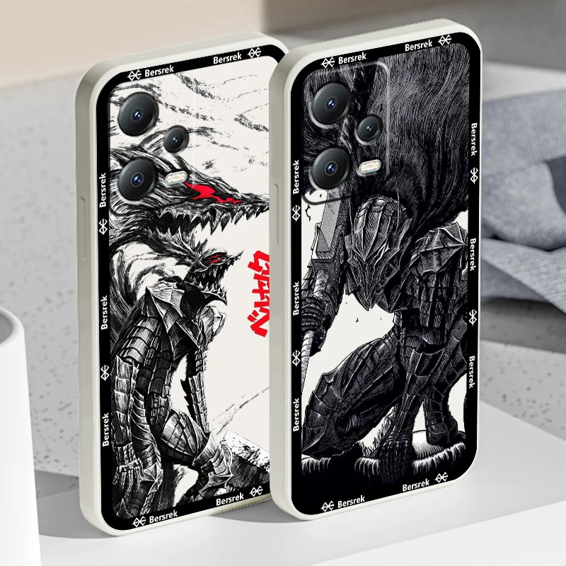 Hot Blood Anime Berserk Guts Liquid Rope For Xiaomi Redmi Note 13 12 12S 12R 11 11T 11S 10 10S Pro Plus 5G Funda Phone Case