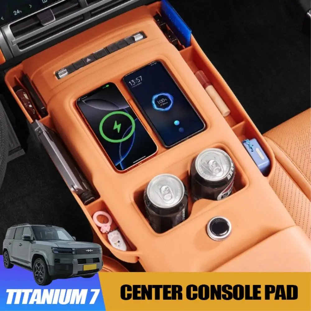 Car Upgrade For BYD Leopard 7 Titanium 7 Full Wrap Silicone Center Console Pad Cup Holder Mat Anti Scratch Interior Accessory