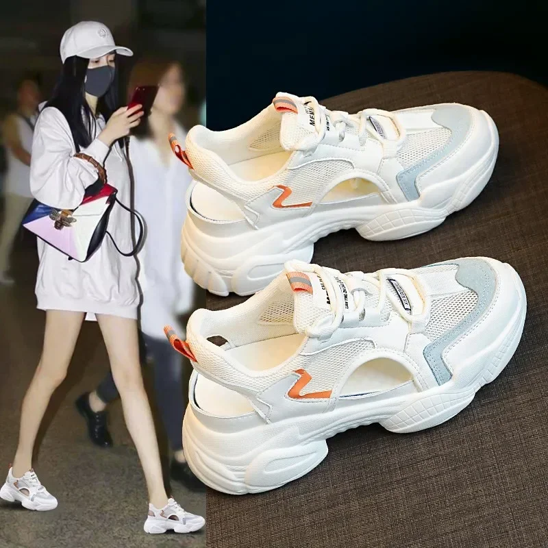 Women Sandals Summer New Lady Platform Chunky Comfortable Mesh Open Toe Casual Sports Sandals Ladies Shoes 2025 image 4