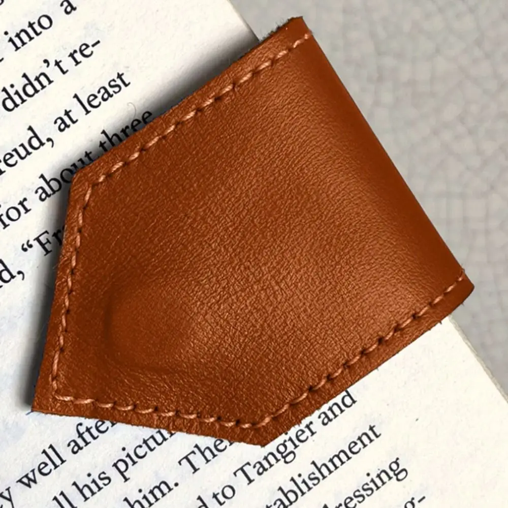 High Quality PU Leather Magnetic Bookmark Diamond Shape Multifunctional Leather Bookmark Reading Book Clip Teachers