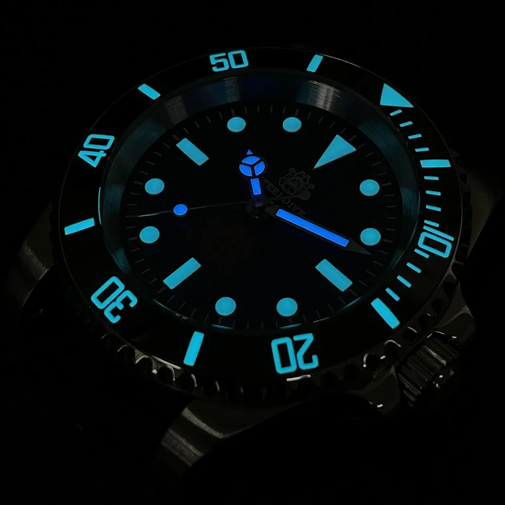 STEELDIVE SD1954 Black Dial 41MM Stainless Steel NH35 Automatic Movement What Ghost Mens Dive Watch Sapphire Glass