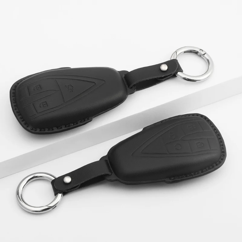 

Leather Car Remote Key Case Cover Shell For Changan UNIT UNIK CS35PLUS CS55 PLUS CS75 PLUS Oshan X7 X5 Holder Fob Keychain