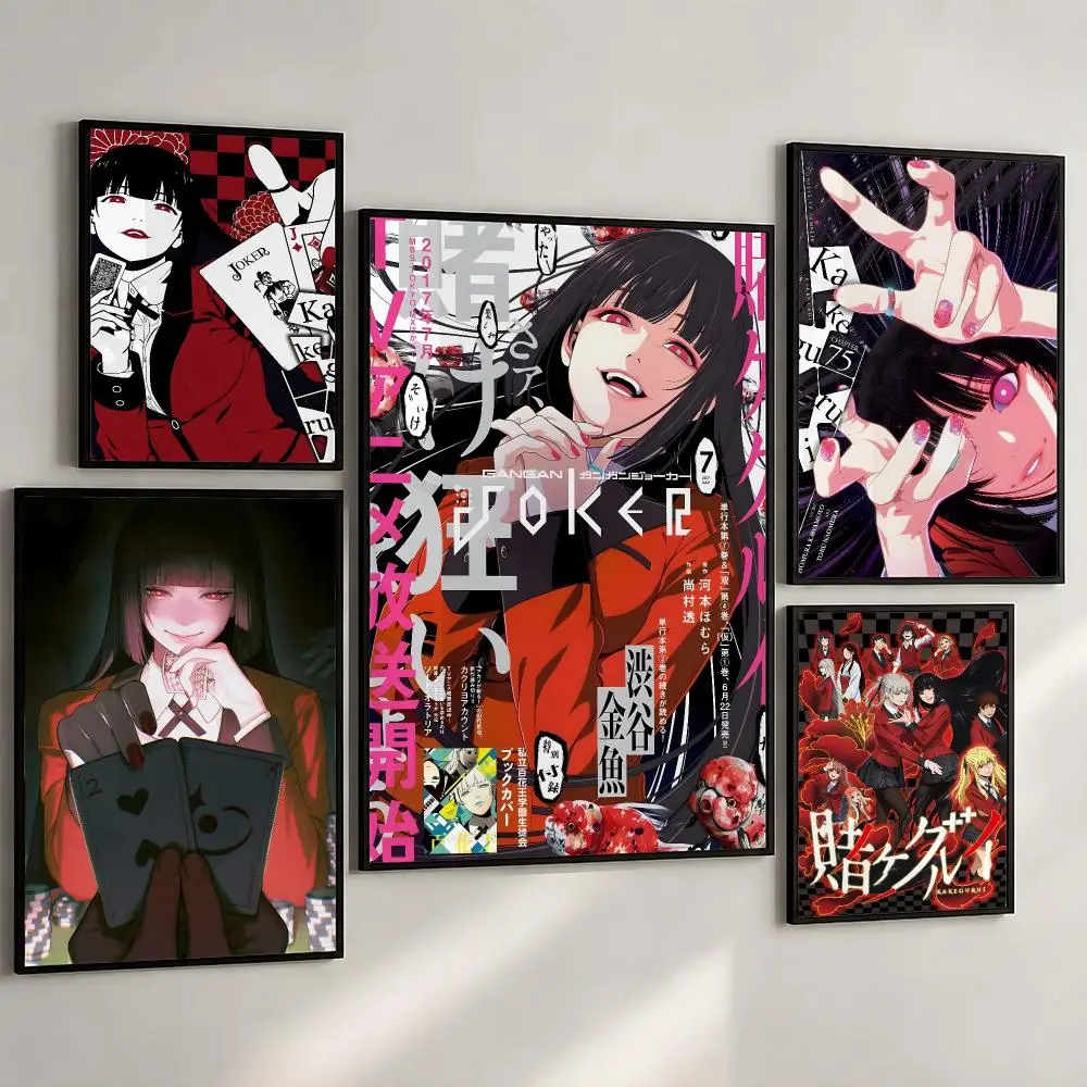 Anime Kakegurui Yumeko Gambling Thriller Poster PP WallArt Print Removable Water-Resistant Home Decor For Bedroom Apartment Gift