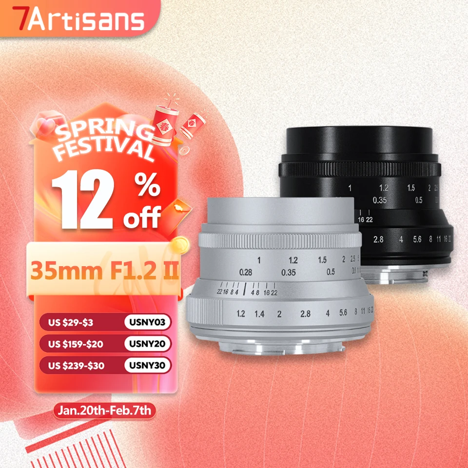 

7artisans APS-C 35mm F1.2 II Large Aperture Standard Prime Camera Lens for Humanities Photography with E X Z RF Canon EOS-M M43