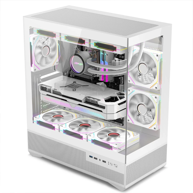 Power Train W30 PRO Computer Case With Sea View and Side Transparent Glass Case Supports ATX Motherboard and 360mm Water Cooling