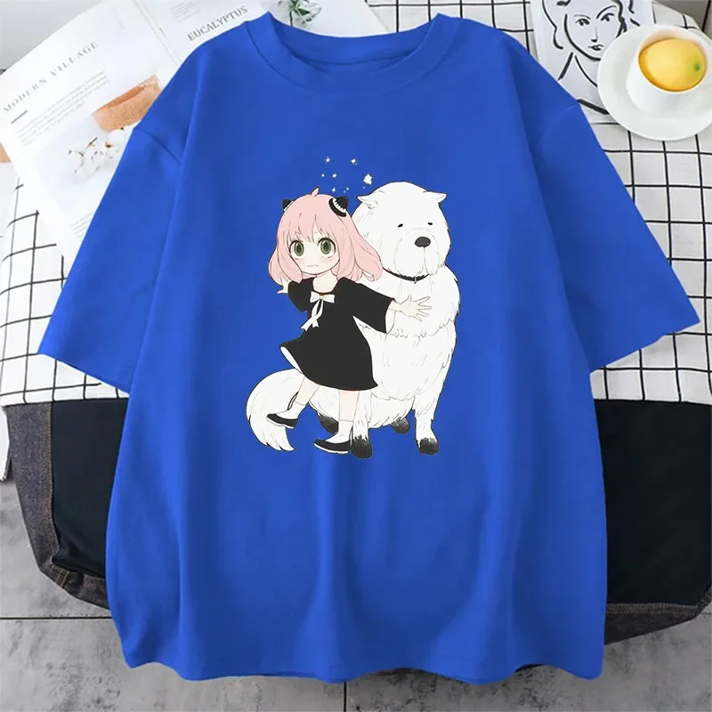 Men Cotton Short Sleeve Anime Mange Anya Forger Art Men Tee Clothing Creativity All-math T-Shirts Oversize Breathable O-Neck