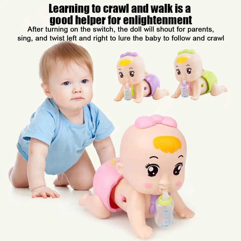 Baby Toys Crawling Dolls Guide Learn Walk Early Childhood Crawling Electric Learning Educational To Dolls Crawl Q3U0