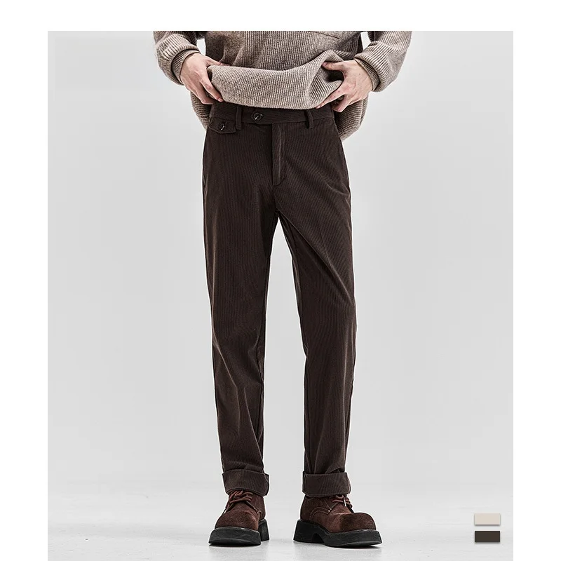 

Men's Casual Pants Autumn Winter New Sle High-End Straight Leg Corduroy Faion Urban Leisure Trousers for Youth Daily Wear