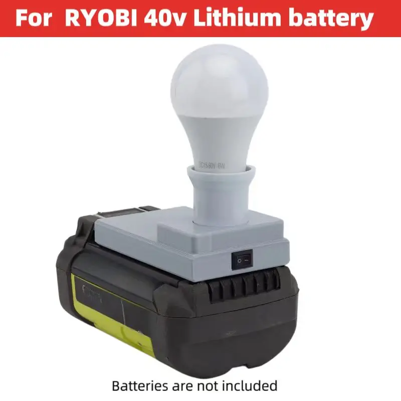 40v Led LED Work Light Lamp E27 Socket  Holder Flashlight Car Lamp For RYOBI 40v Battery Lamp Holder (Excluding Battery)