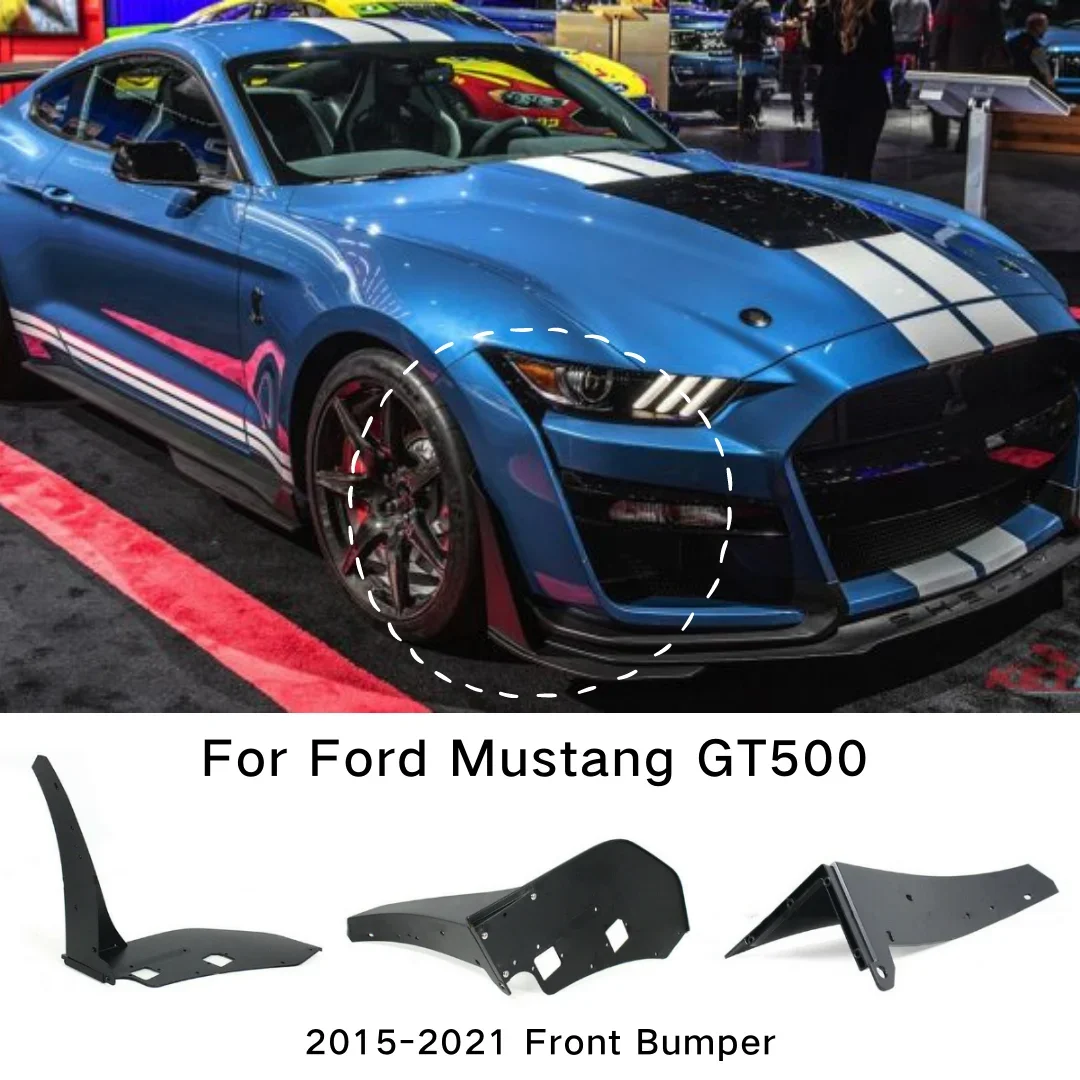 

2015-2021 For Ford Mustang GT500 Style Front Bumper Corner Spoiler Winglet Splitters Matte Balck ABS