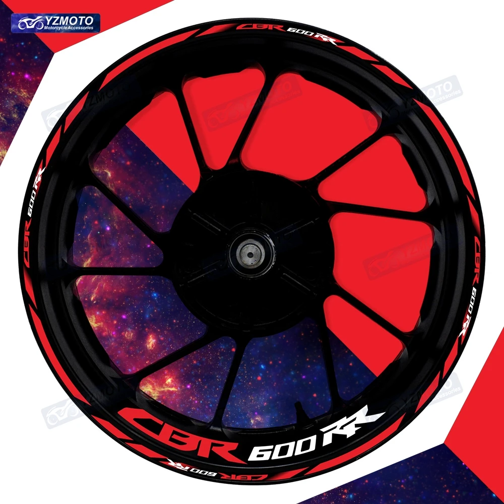 

For Honda CBR600RR Motorcycle 17 Inch Front And Rear Wheel Sticker Hub Decal Decorative Reflective Waterproof Rim Stickers