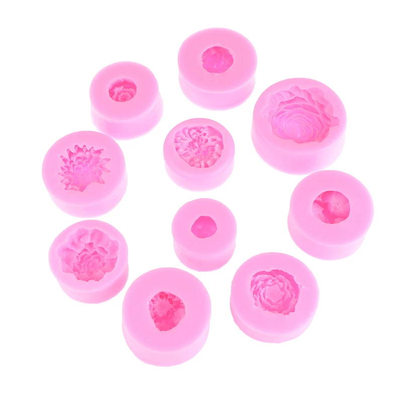 Silicone Cake Mold Chocolate Soap Making Tools Candle Mould Embossed Flower Bloom Aromatherapy Candy Handmade Wedding Decor
