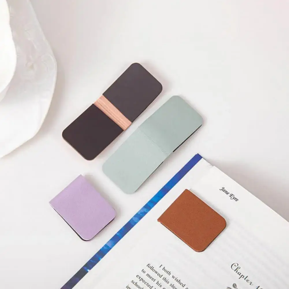 Magnetic Book Clip Faux Leather Bookmark Magnetic Closure Page Marker Slim Corner Fit Reading Progress Tracker Page Marker