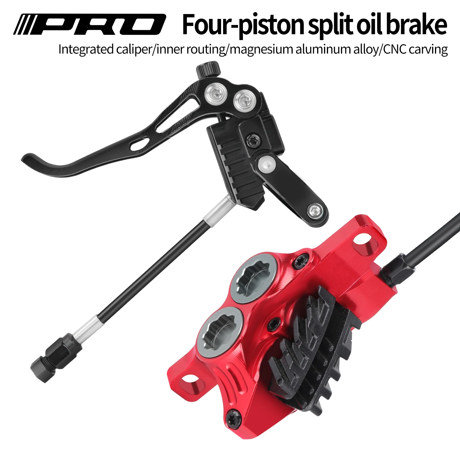 

IIIPRO горный велосипед 4-поршневой гидравлический дисковый тормоз 800/1550 Сверхлегкий с ЧПУ с полным внутренним выравниванием MTB Масляный тормоз Разделенный масляный тормоз