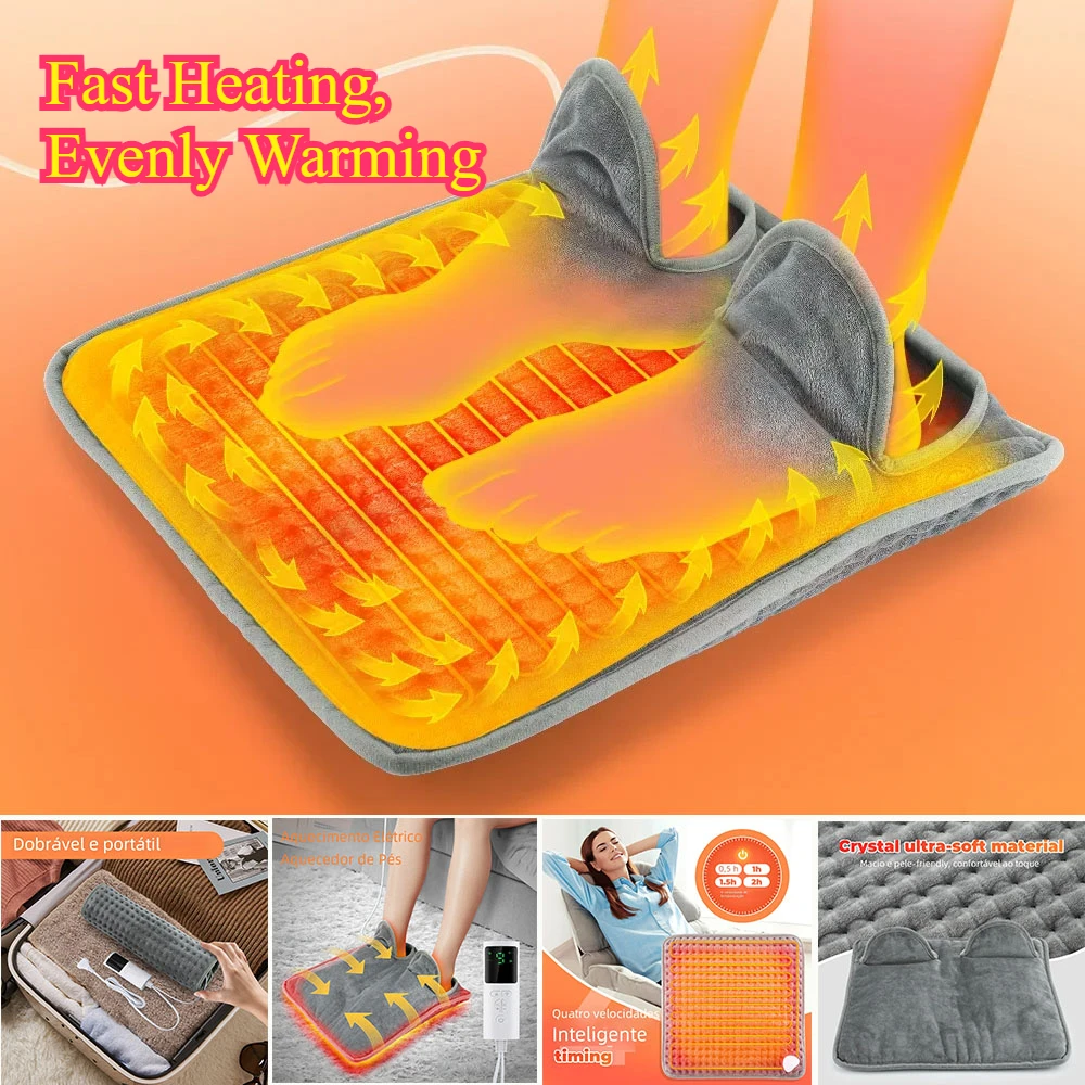 

Electric Portable Foot Rug Washable Feet Warmer Heater Household Soft Plush Thermal Blanket Warming Mat The Foot Warmer Pad