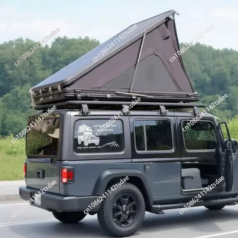 

Z-Shaped Aluminum Hard Shell Roof Tent, Waterproof Oxford Cloth Large Space Camping Shelter Without Mattress