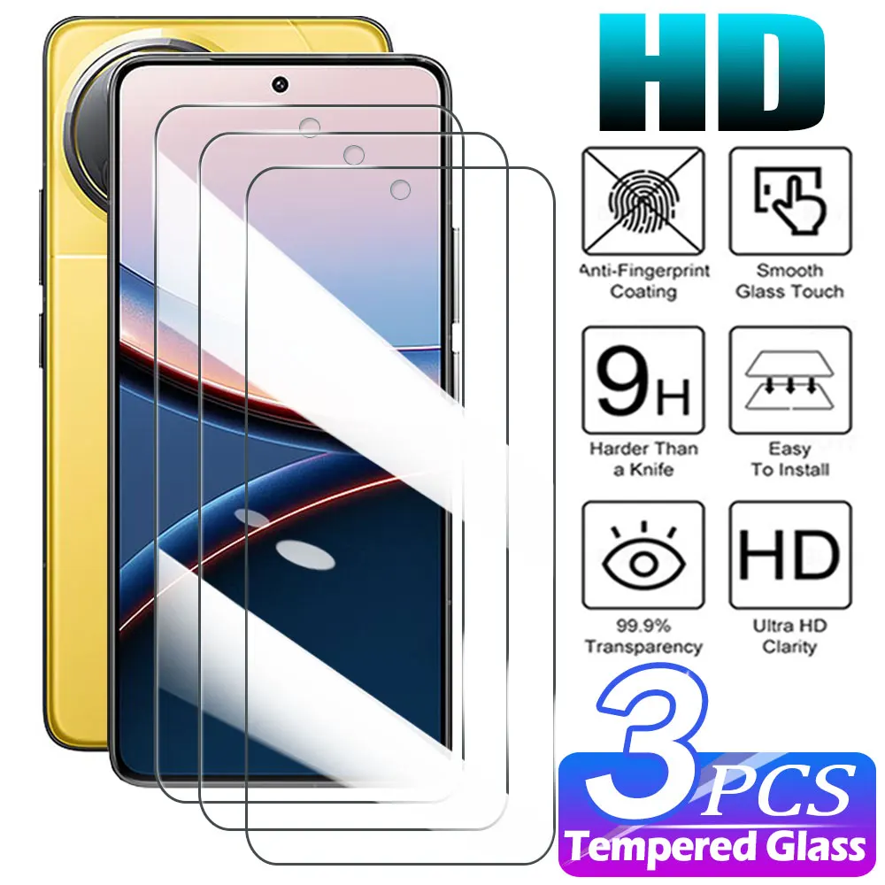 3 sztuki szkła hartowanego dla Xiaomi POCO X7 X6 X5 X4 GT X3 Pro Screen Protector dla POCO C65 C51 C75 5G C50…