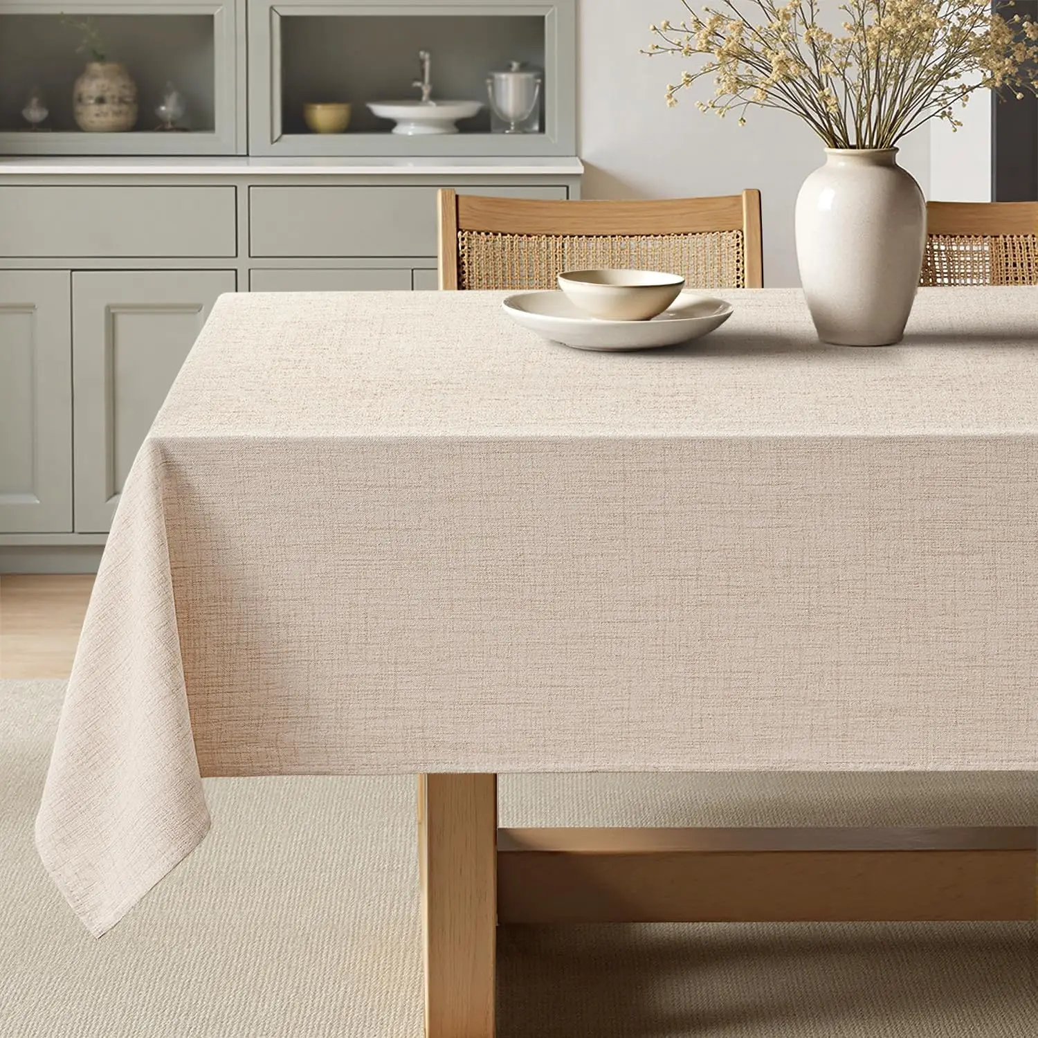 

Скатерть прямоугольная из льняной ткани с полиэстером, цвет слоновой кости, 60x104 дюйма, водонепроницаемая, грязеотталкивающая, для обеденных вечеринок