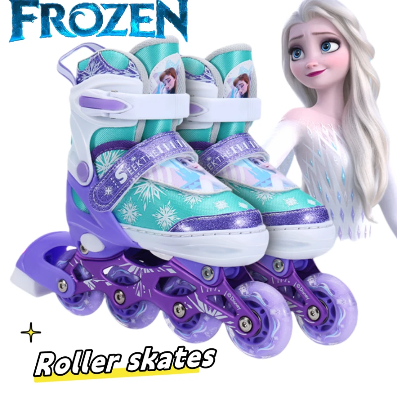 

Frozen Elsa Anime PeripheralsCartoon Cute Kids Ice Skates Boy Girls Beginners High Value Roller Skates Exquisite Birthday Gifts